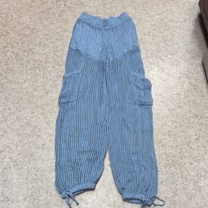 NWT Vintage Havana Light Blue Knit Cargo Pants